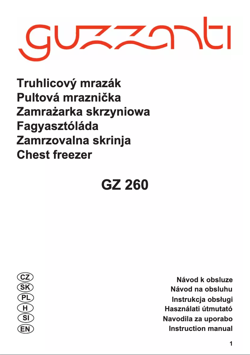 Page n°1 - Manuel utilisateur Guzzanti GZ 260