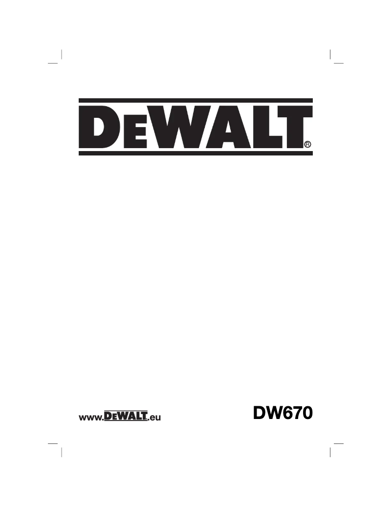 Page 1 de la notice Manuel utilisateur DeWalt DW670