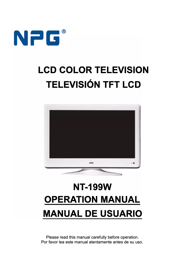 Image de la première page du manuel de l'appareil NT-199W