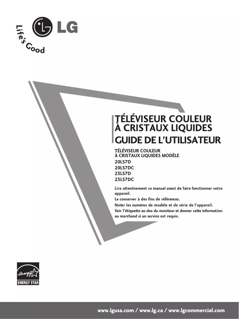 Image de la première page du manuel de l'appareil 23LS7D