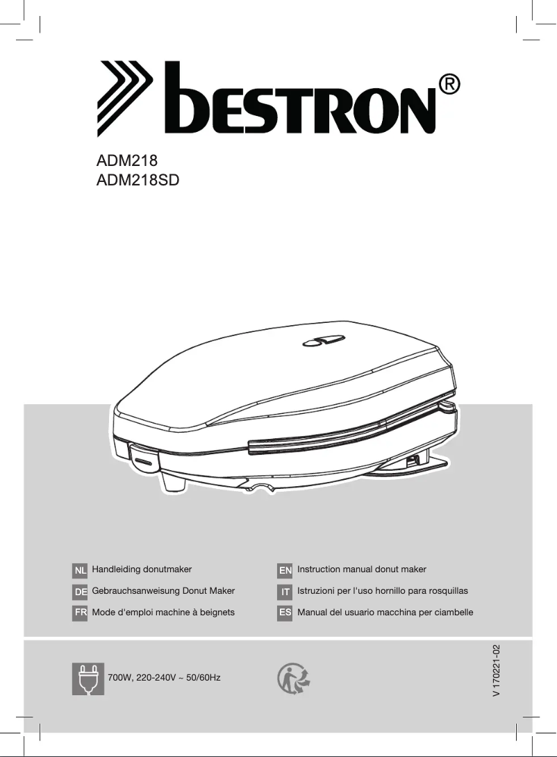 Page 1 de la notice Manuel utilisateur Bestron Sweet Dreams ADM218SDM