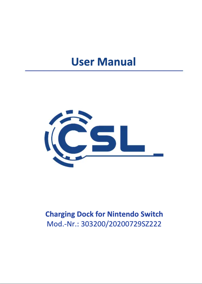 Page n°1 - Manuel utilisateur CSL 303200