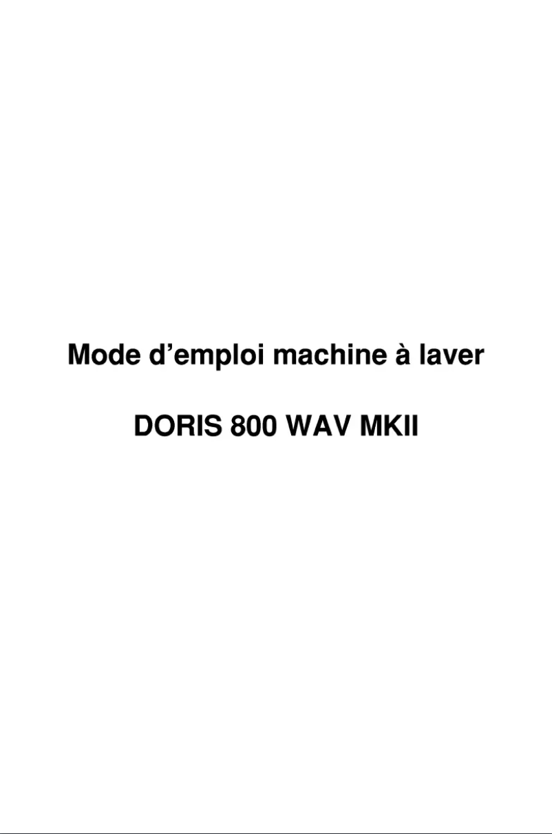 Image de la première page du manuel de l'appareil DORIS 800 WAV MKII