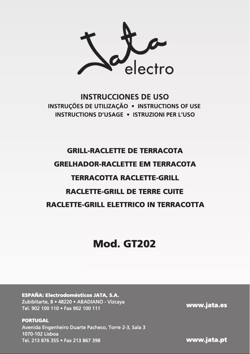 Page 1 de la notice Manuel utilisateur Jata GT202