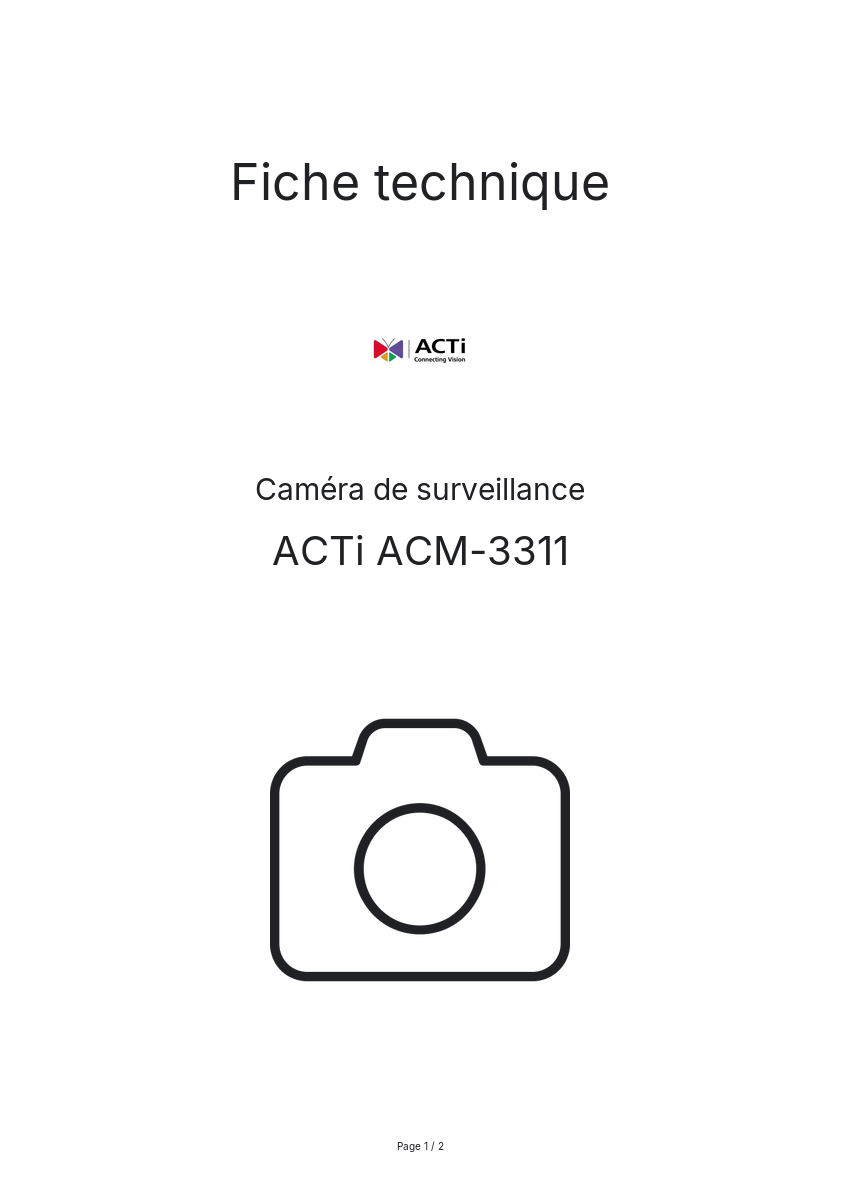 Image de la première page du manuel de l'appareil ACM-3311