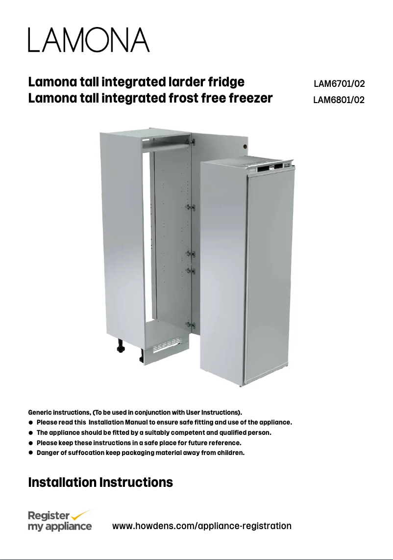 Page n°1 - Guide d'installation Lamona LAM6702