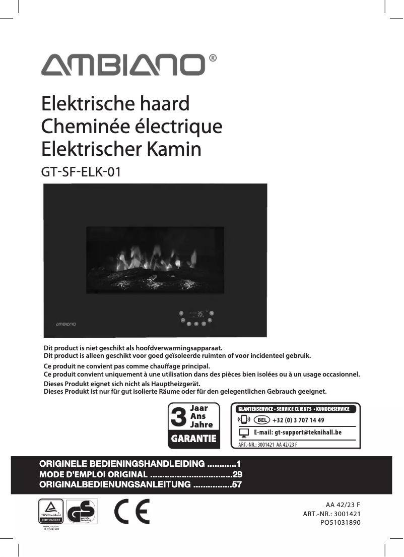 Image de la première page du manuel de l'appareil GT-SF-ELK-01