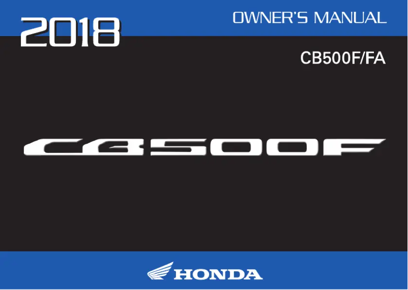 Página 1 del manual Manual de usuario Honda CB500F (2018)