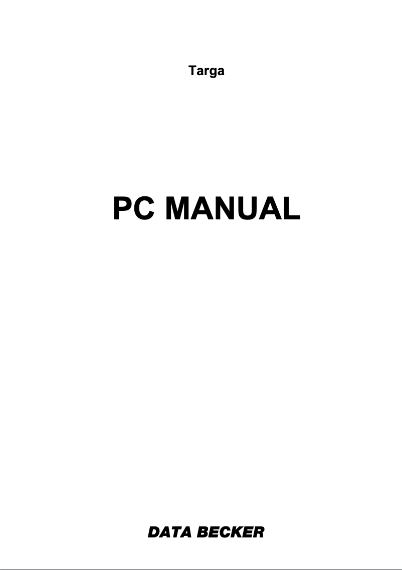 Page 1 de la notice Manuel utilisateur Targa Ultra AN64 4200 DC