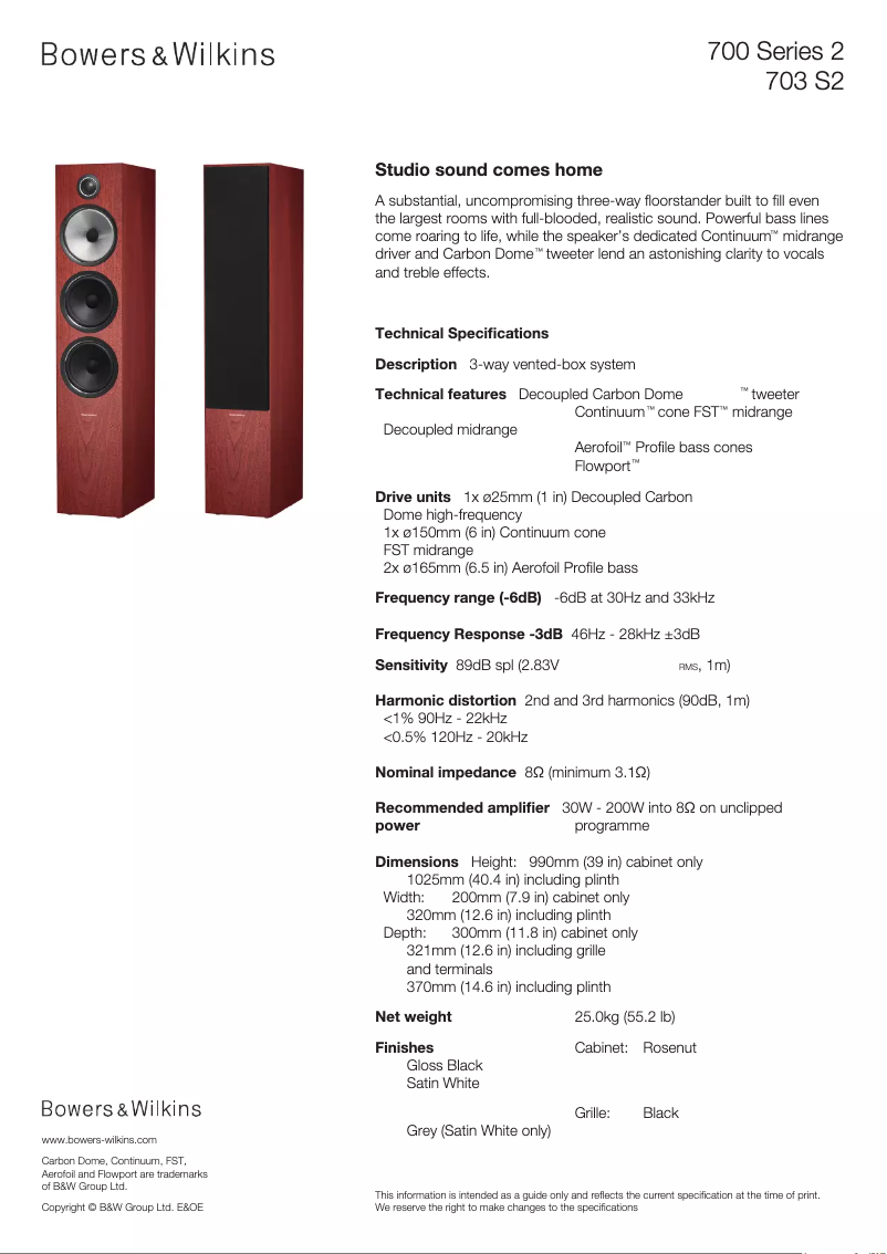 Image de la première page du manuel de l'appareil 703 S2