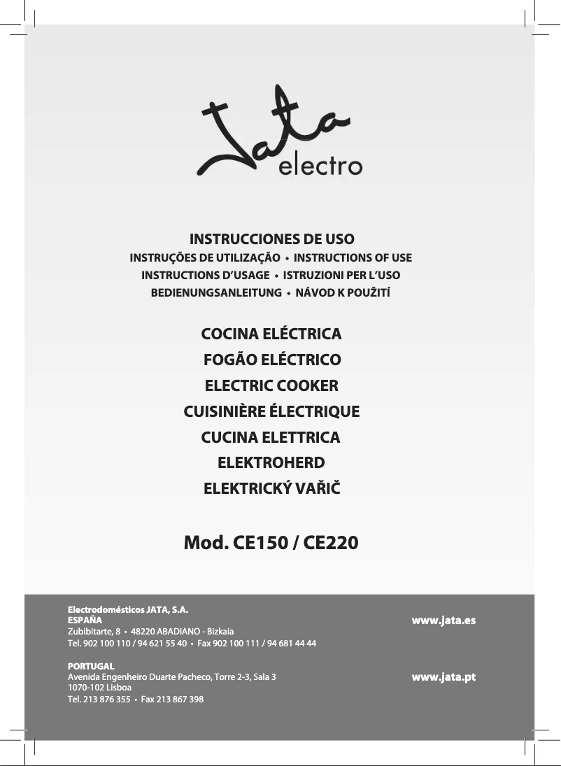 Page 1 of the manual User Manual Jata CE220