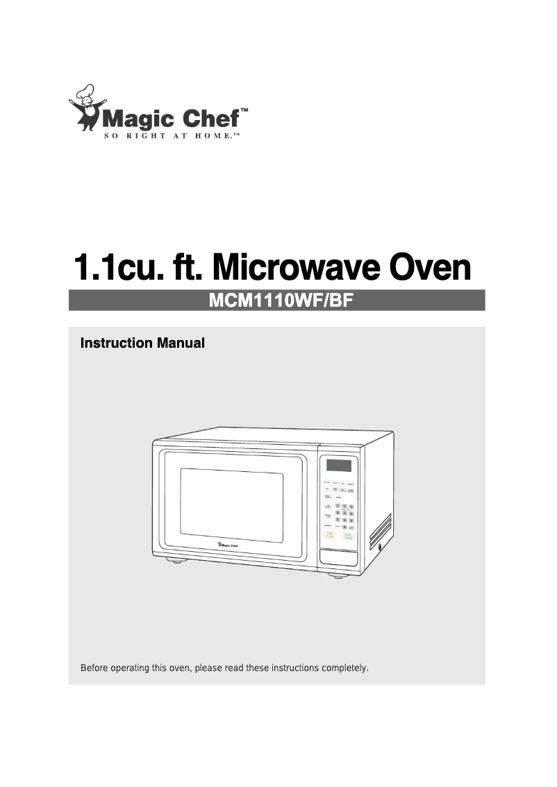 Page 1 de la notice Manuel utilisateur Magic Chef MCM1110WF