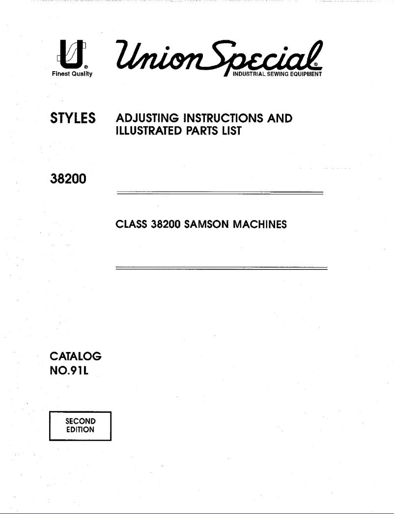 Page n°1 - Manuel utilisateur Union Special Samson 38200