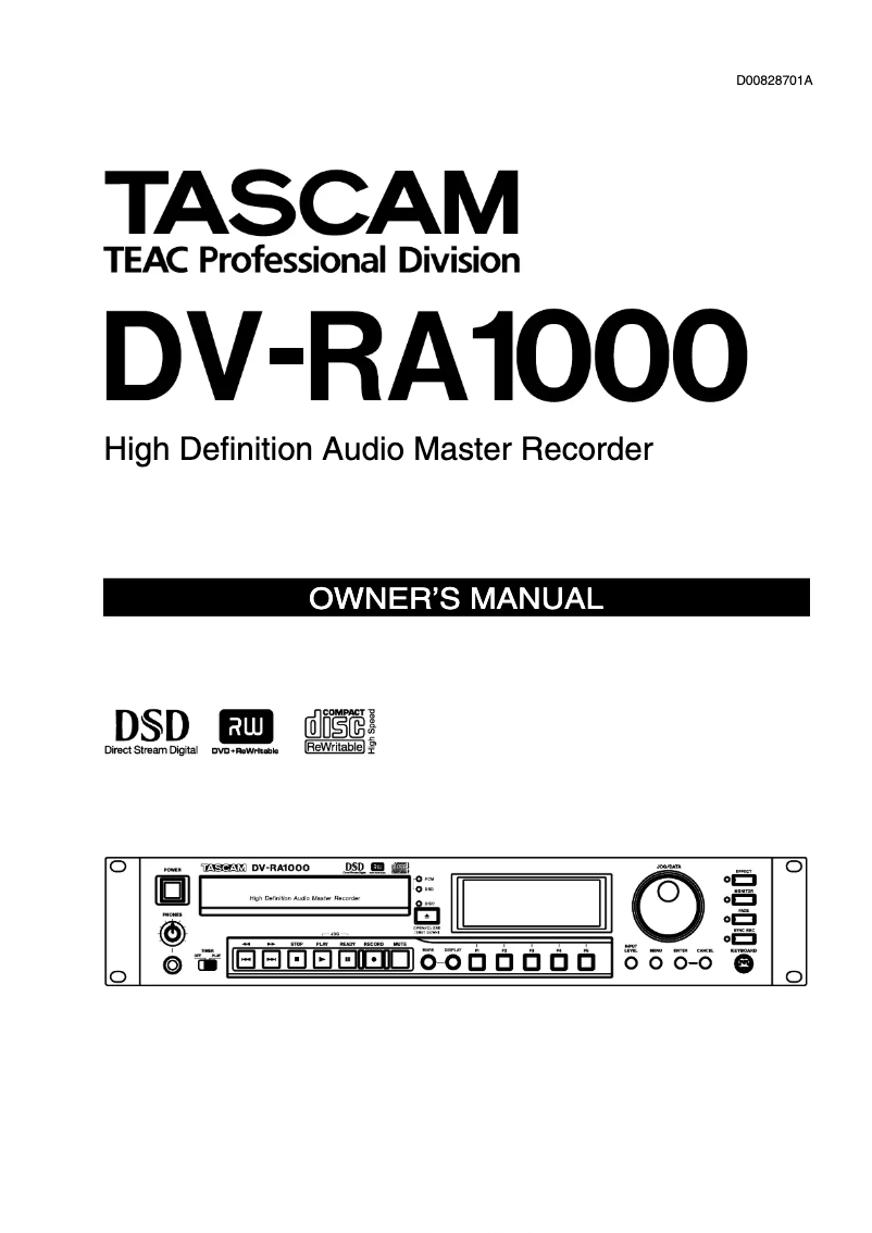 Página 1 del manual Manual de usuario Tascam DV-RA1000