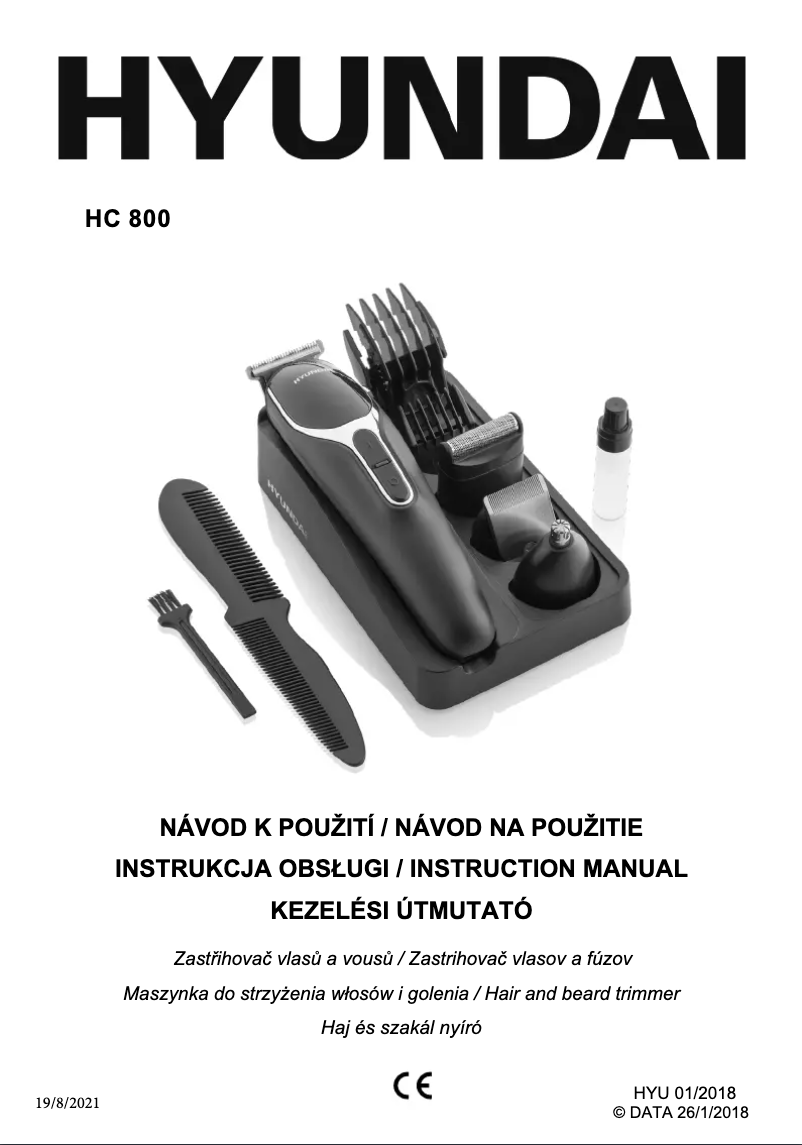 Image de la première page du manuel de l'appareil HC 800