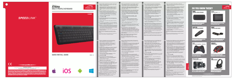 Page n°1 - Manuel utilisateur Speedlink SL-7438 Athera