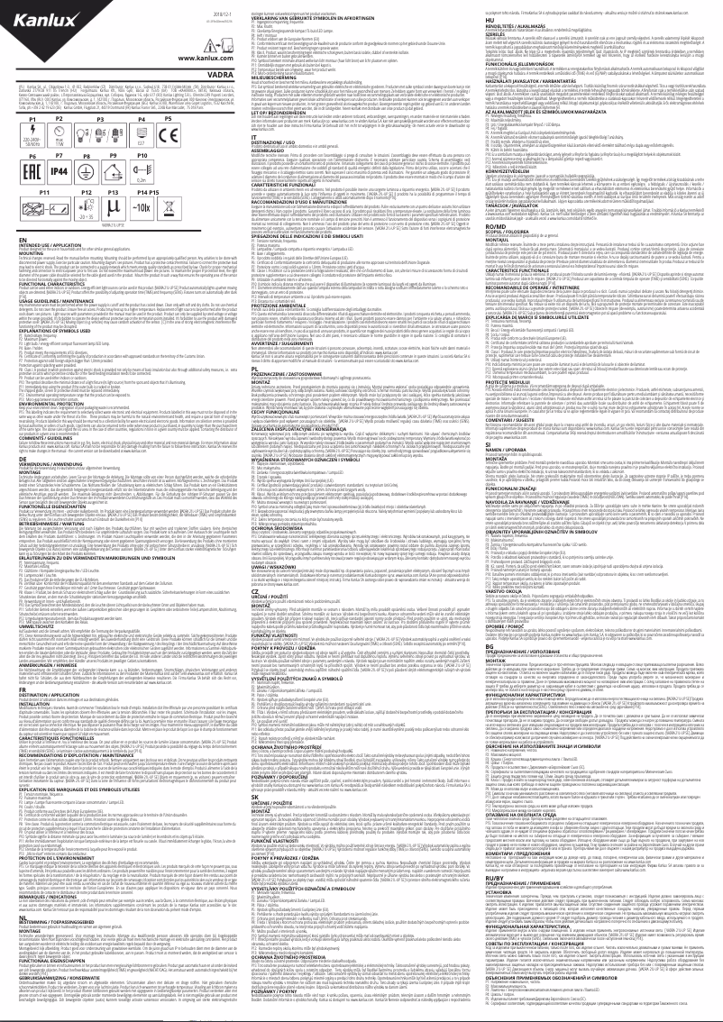 Page 1 de la notice Manuel utilisateur Kanlux Vadra 80