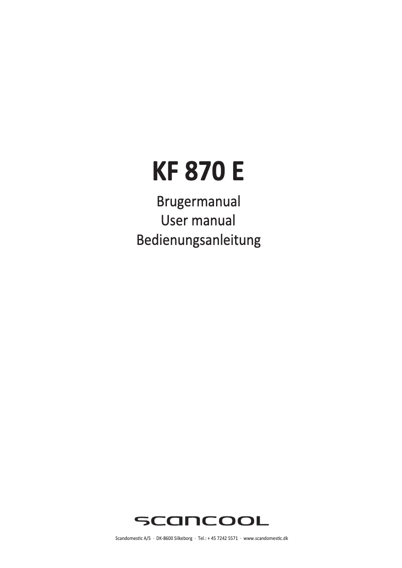 Page n°1 - Manuel utilisateur Scandomestic KF 870 E