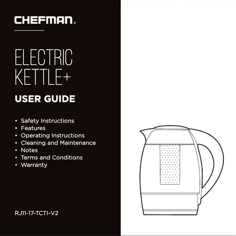 Page n°1 - Manuel utilisateur Chefman RJ11-17-TCTI-V2