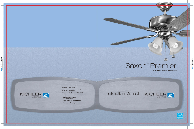 Page 1 de la notice Manuel utilisateur Kichler Saxon Premier