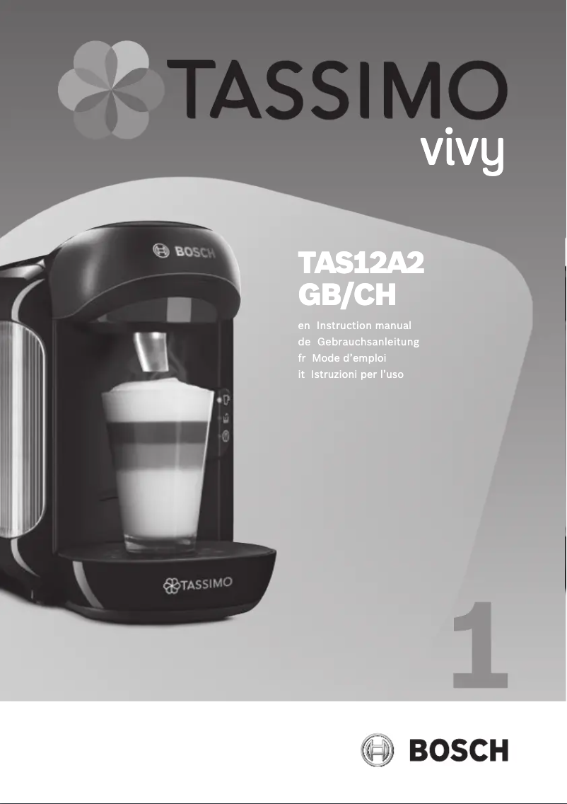 Page n°1 - Manuel utilisateur Bosch Tassimo Vivy TAS12A2GB