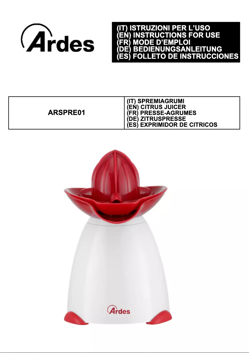 Image de la première page du manuel de l'appareil ARSPRE01