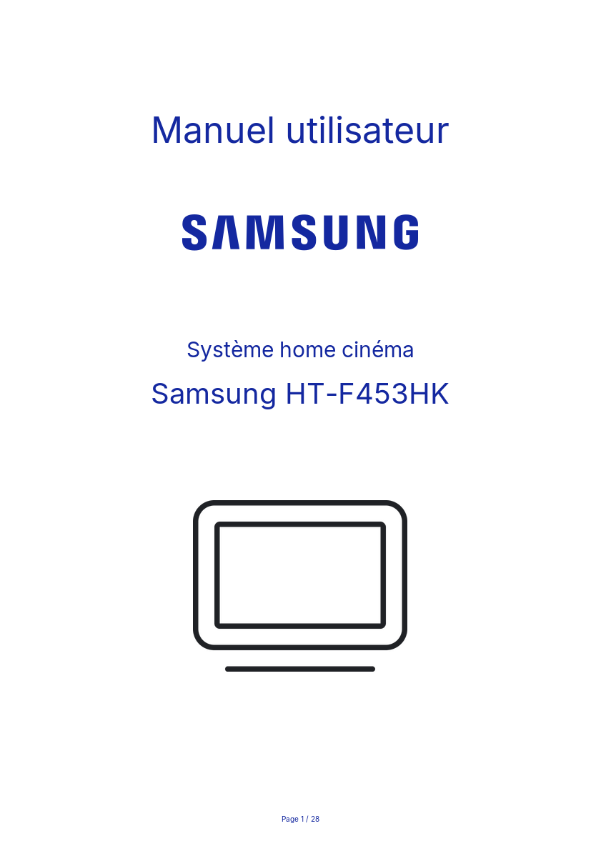 Image de la première page du manuel de l'appareil HT-F453HK