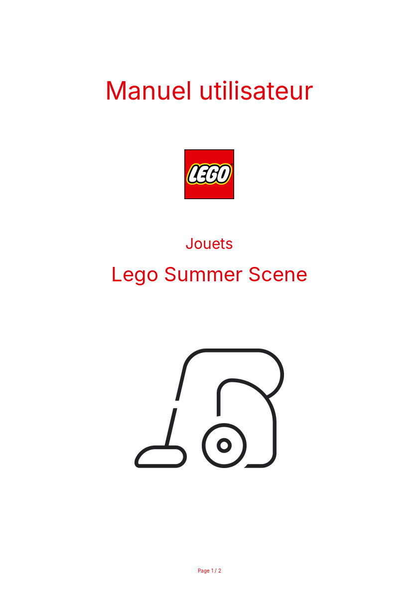 Page n°1 - Manuel utilisateur Lego Summer Scene
