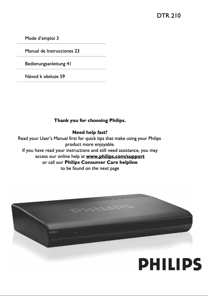 Página 1 del manual Manual de usuario Philips DTR210