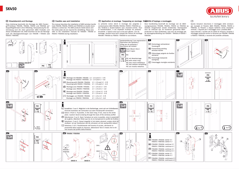 Page n°1 - Instructions / montage Abus SK450