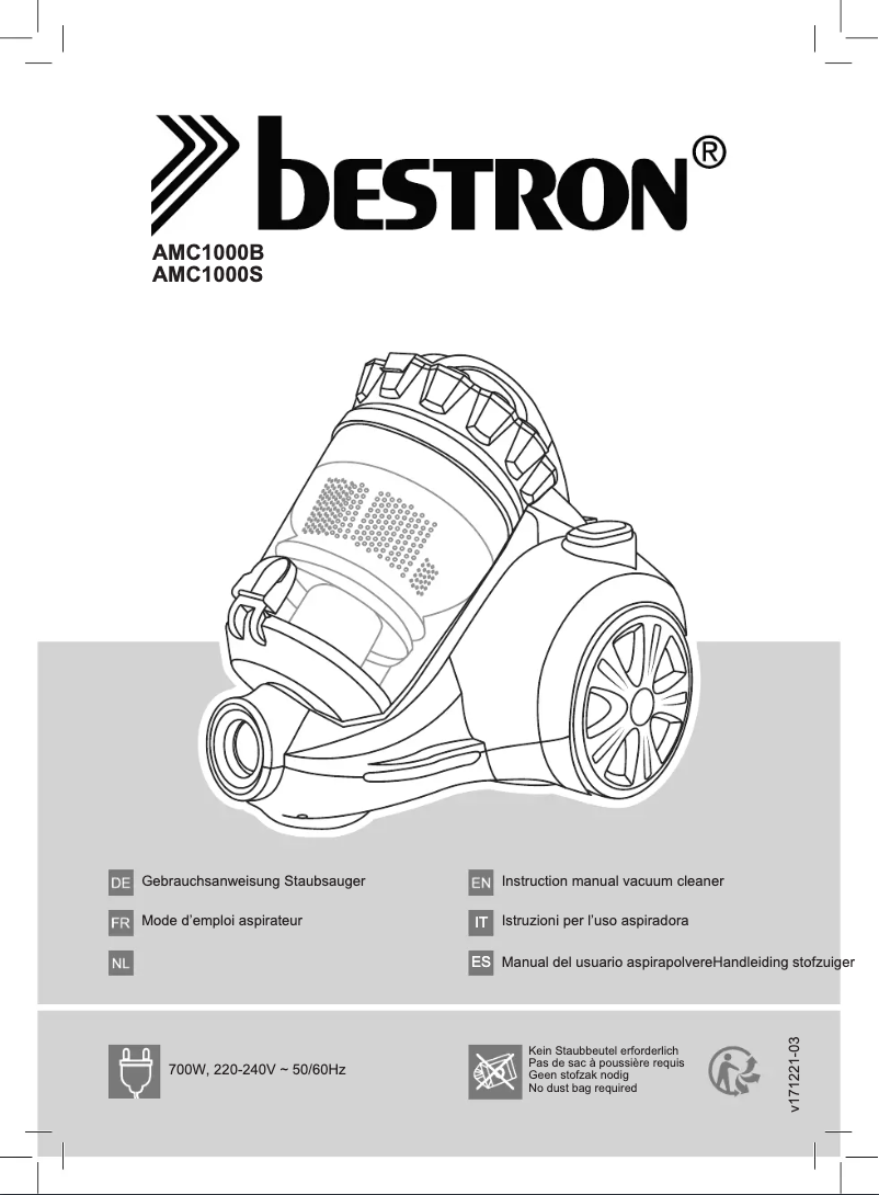 Page 1 de la notice Manuel utilisateur Bestron AMC1000S
