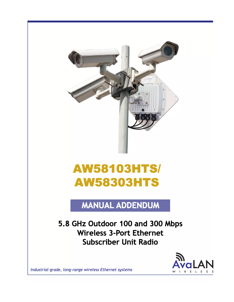 Page n°1 - Manuel utilisateur AvaLAN AW58103HTS