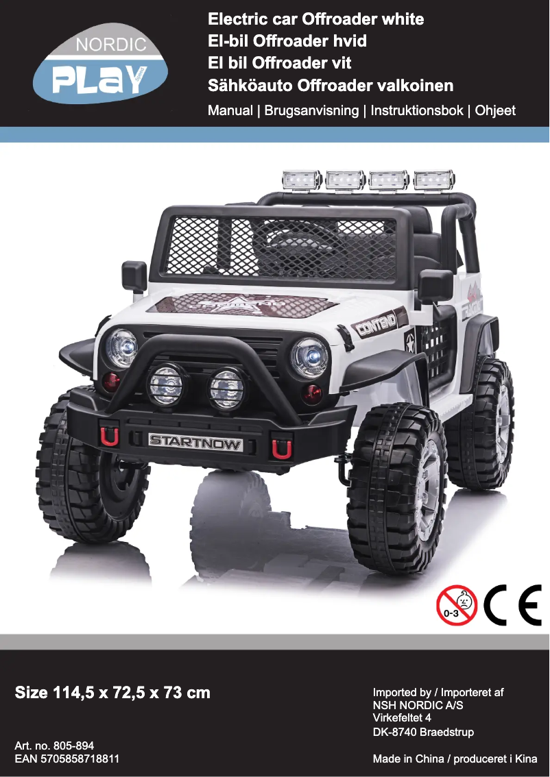 Page n°1 - Manuel utilisateur Nordic Play 805-894