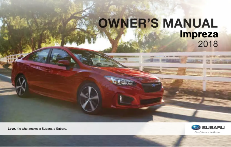 Page n°1 - Manuel utilisateur Subaru Impreza (2018)