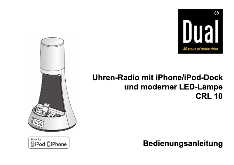 Page 1 de la notice Manuel utilisateur Dual CRL 10