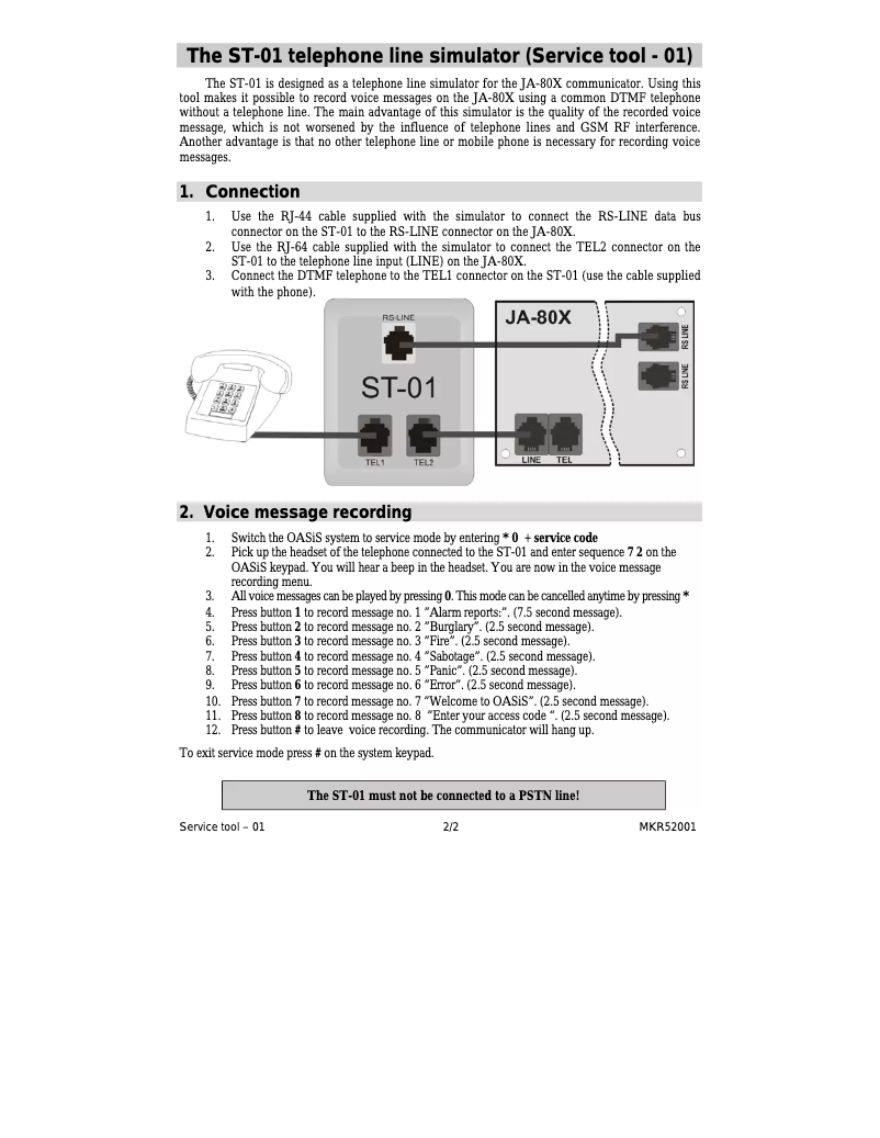 Imagen de la primera página del manual del dispositivo ST-01