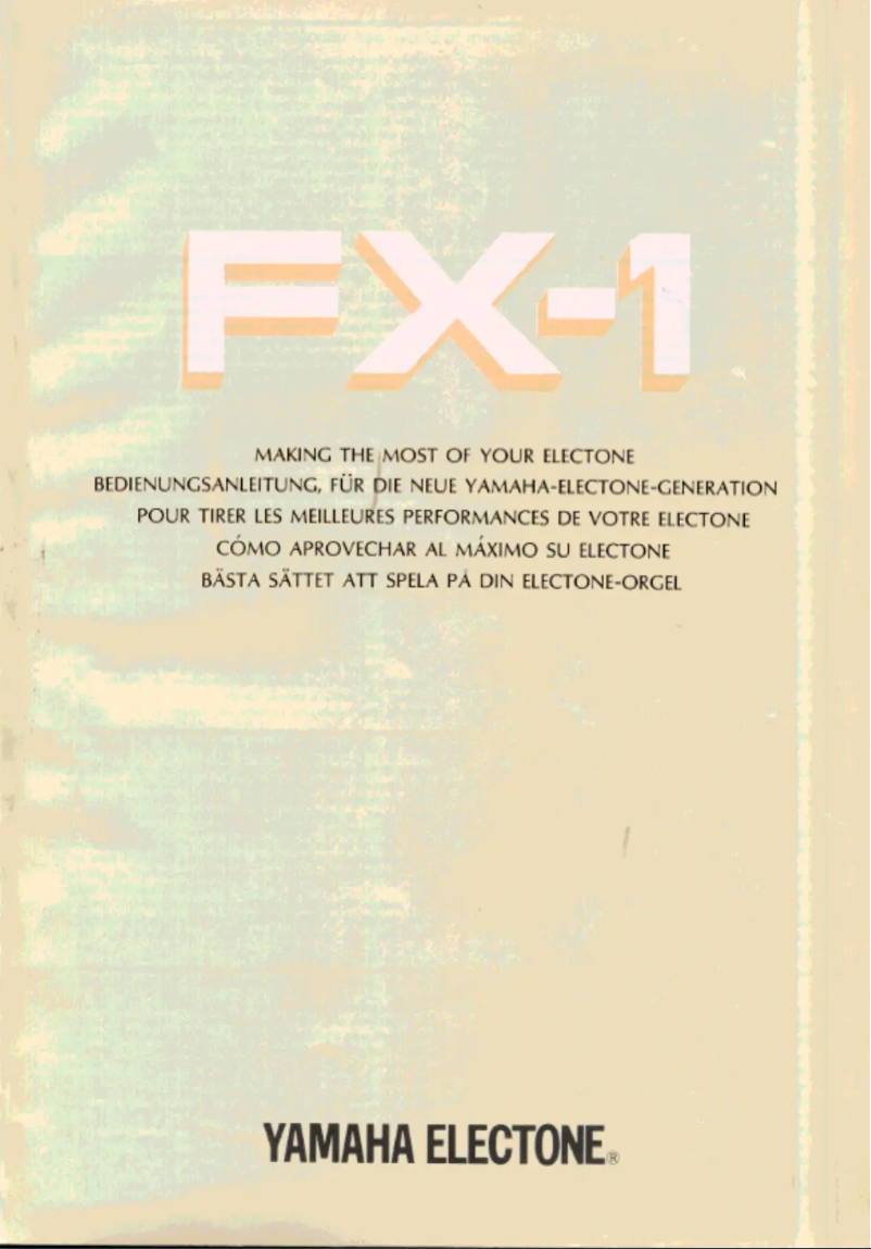 Page n°1 - Manuel utilisateur Yamaha Electone FX-1