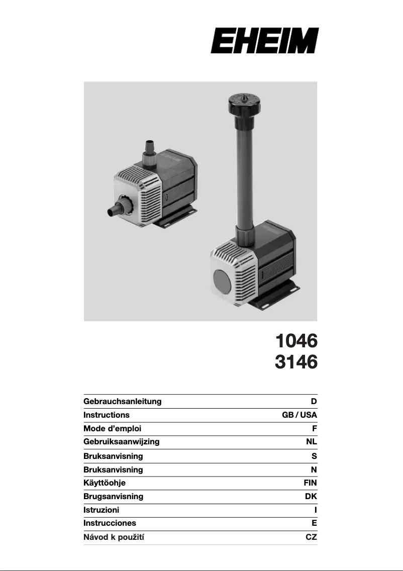 Page n°1 - Manuel utilisateur Eheim 1046