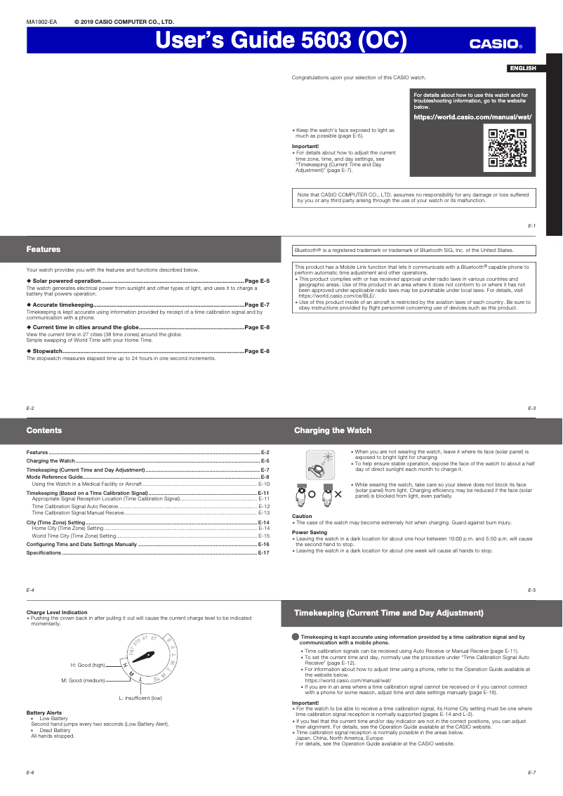 Image de la première page du manuel de l'appareil Baby-G BLX-560-3ER