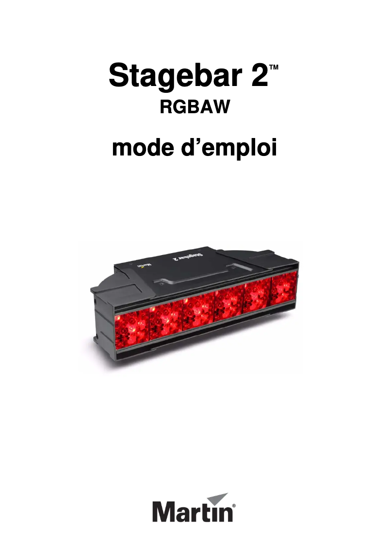 Image de la première page du manuel de l'appareil Stagebar 2