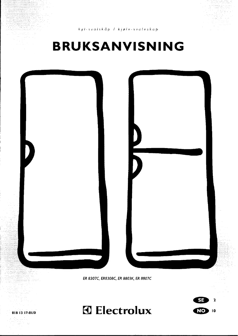 Page 1 de la notice Manuel utilisateur Electrolux ER8803C