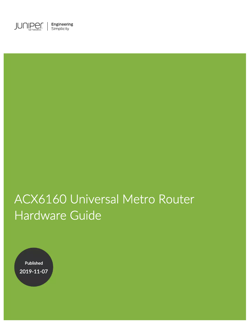 Page n°1 - Manuel utilisateur Juniper ACX6160