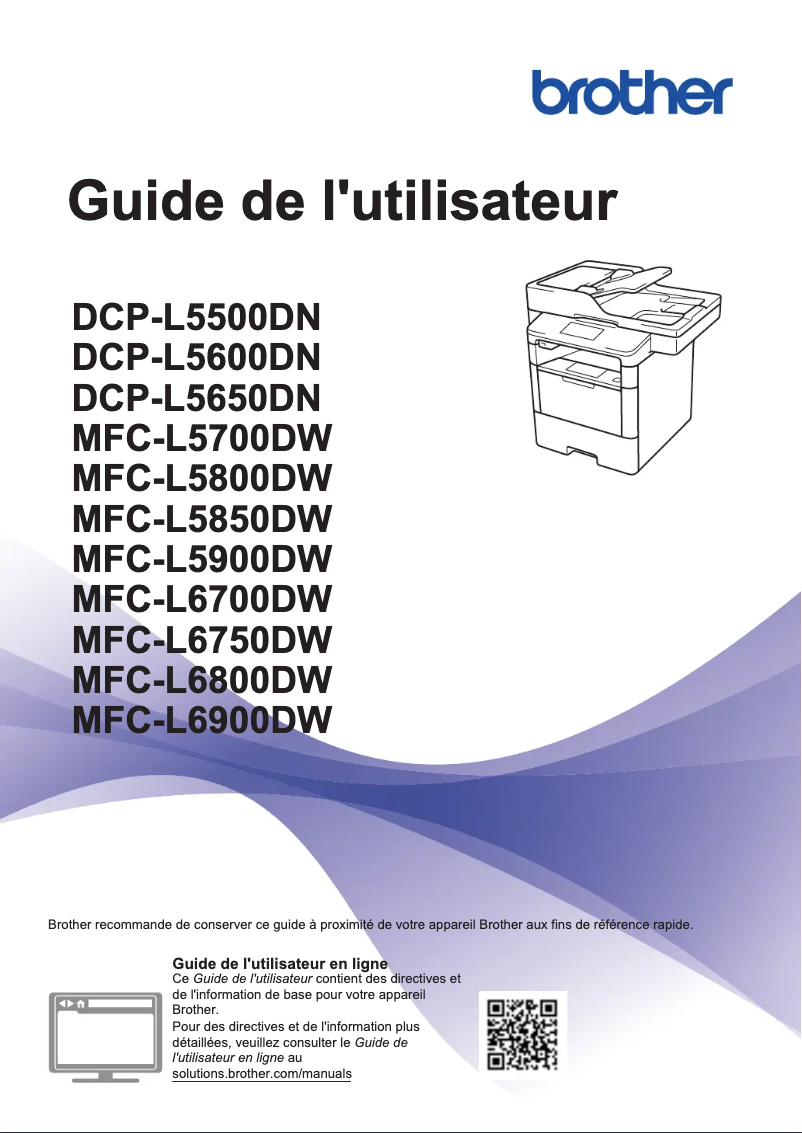 Image de la première page du manuel de l'appareil MFC-L5900DW