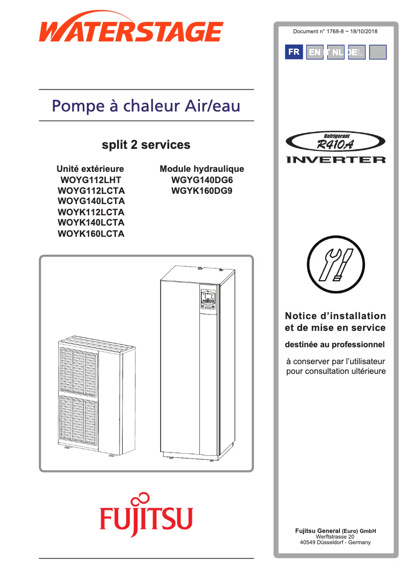Page n°1 - Manuel utilisateur Fujitsu Waterstage WGYK160DG9