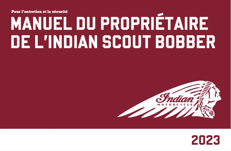 Page 1 de la notice Manuel utilisateur Indian Scout Bobber (2023)