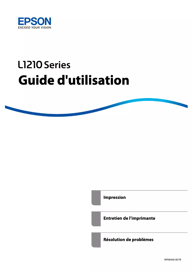 Page 1 de la notice Manuel utilisateur Epson L1210