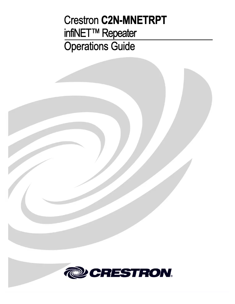 Image de la première page du manuel de l'appareil infiNET C2NI-MNETRPT