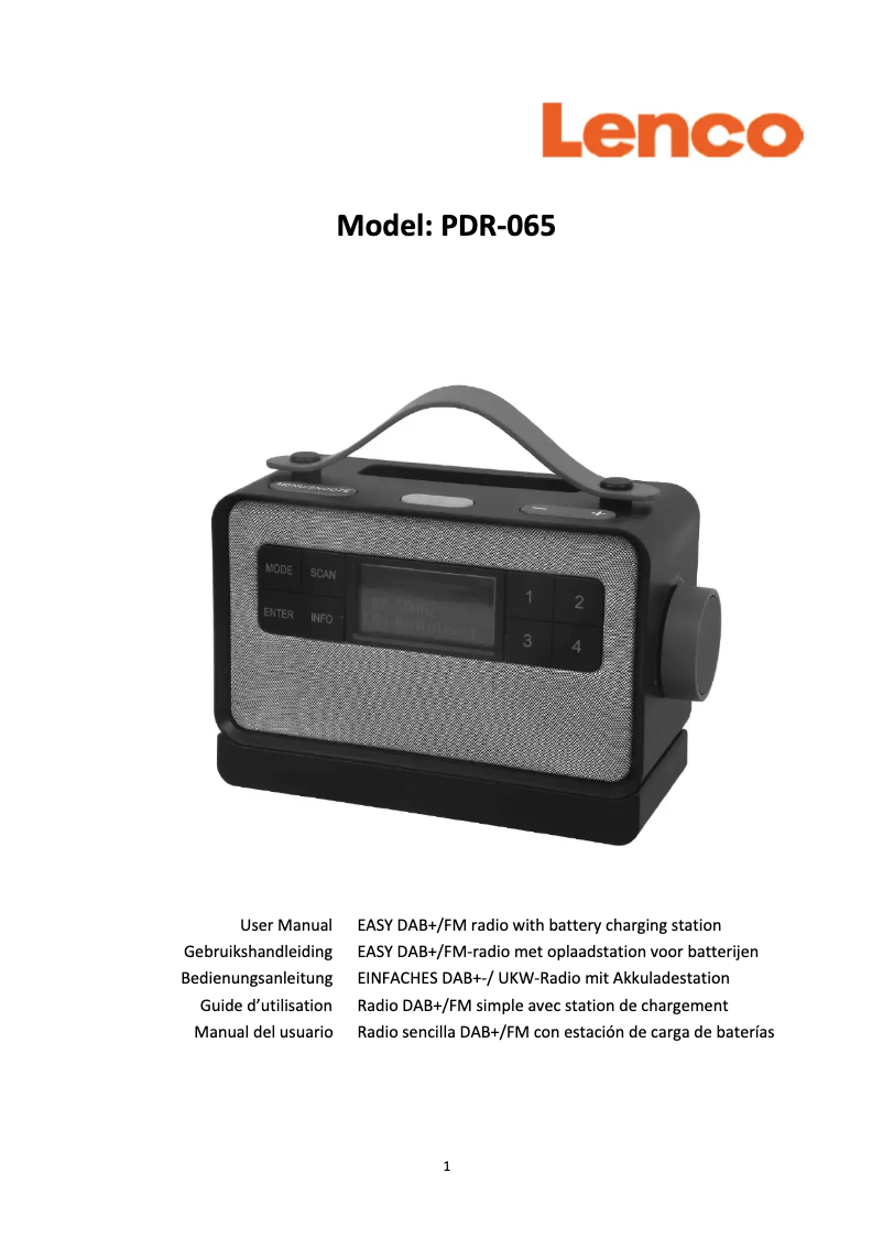 Image de la première page du manuel de l'appareil PDR-065