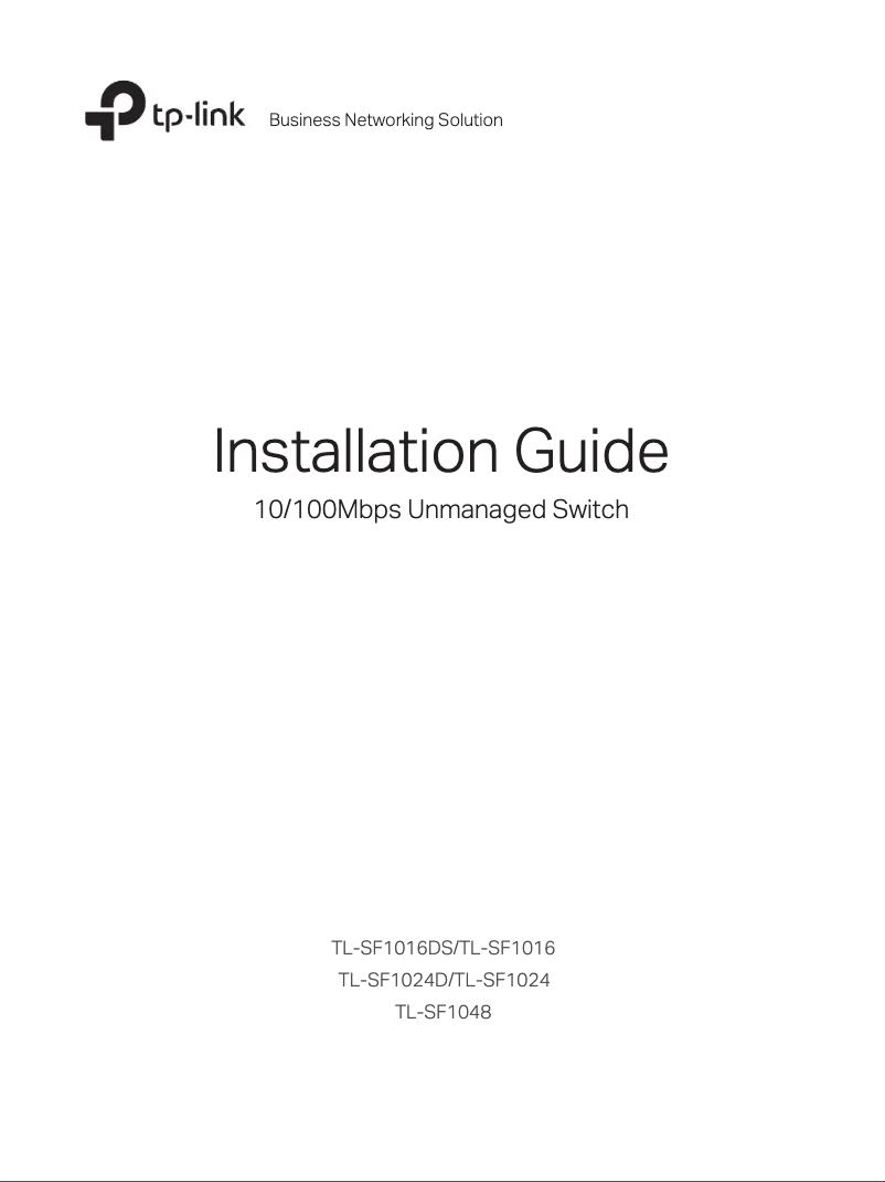 Page n°1 - Guide d'installation TP-Link TL-SF1005LP