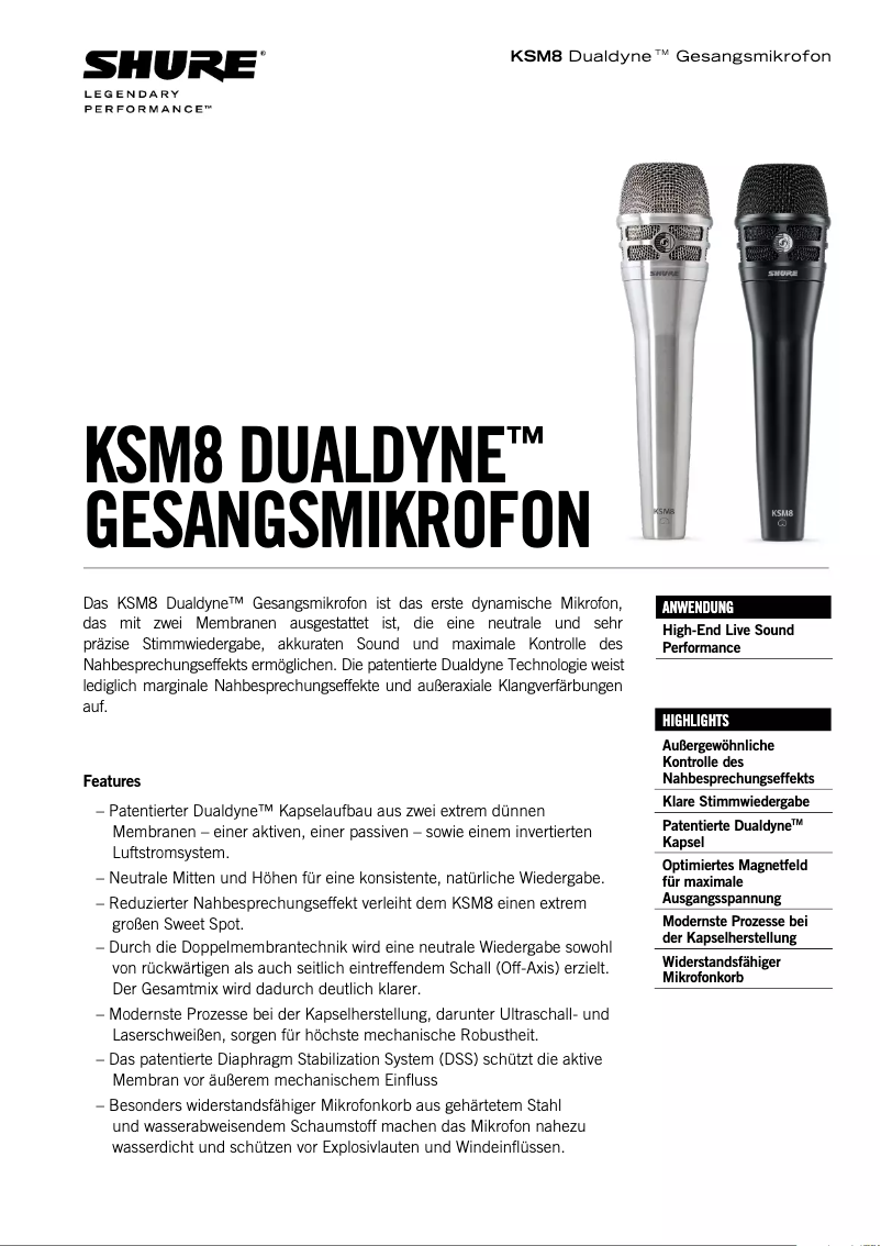 Image de la première page du manuel de l'appareil KSM8